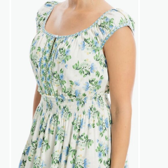 NWT Max Studio London Summer Blooms Smocked Maxi Dress in Women's X-Large - Picture 5 of 15